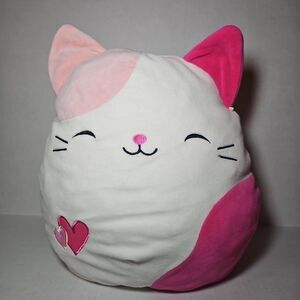 Squishmallows 2018 ROXY Pink Double Heart Calico Cat 12" Soft Plush MINT